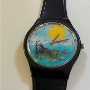 Disney Black Smartwatch with Colorful Character Dial